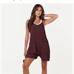 NWT Burgundy spaghetti strap romper